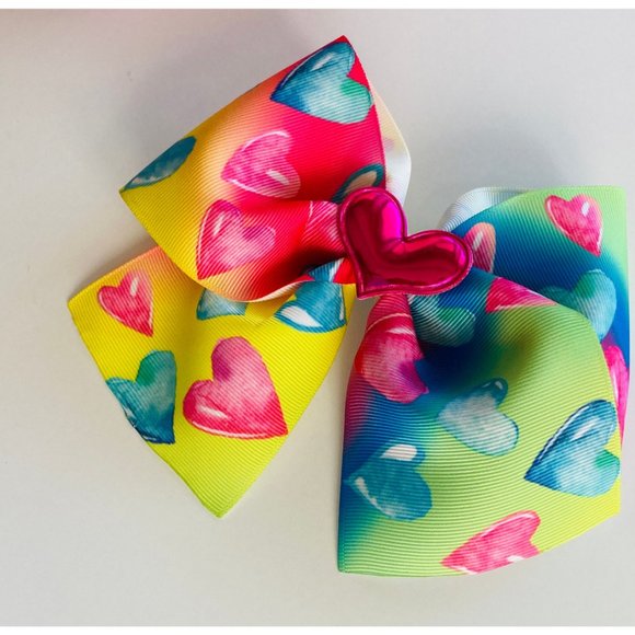 Hearts Cheer Hair Bow for Girls, Toddler and Women - Picture 3 of 7